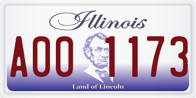 IL license plate A001173