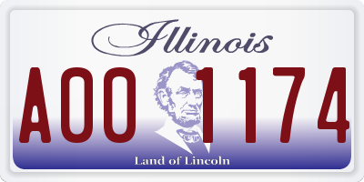 IL license plate A001174