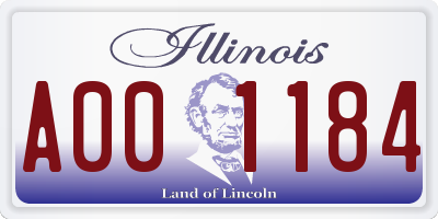 IL license plate A001184