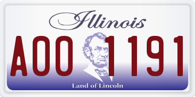 IL license plate A001191