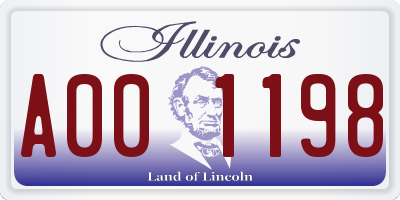 IL license plate A001198
