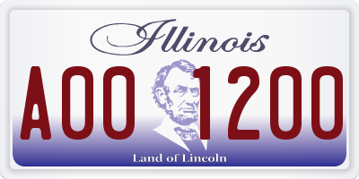 IL license plate A001200