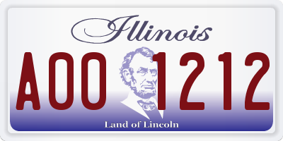 IL license plate A001212