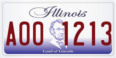 IL license plate A001213