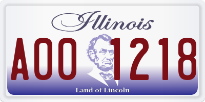 IL license plate A001218