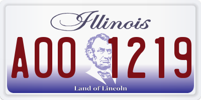 IL license plate A001219