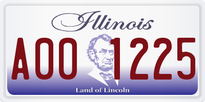 IL license plate A001225