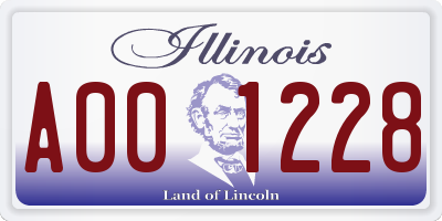 IL license plate A001228