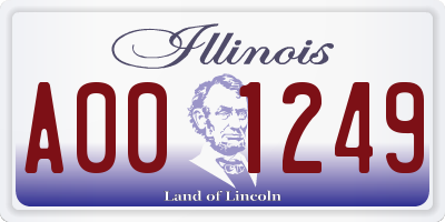IL license plate A001249