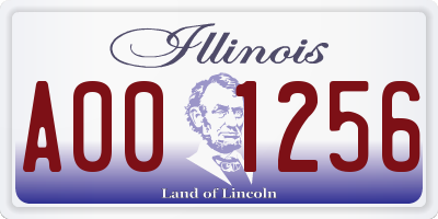 IL license plate A001256