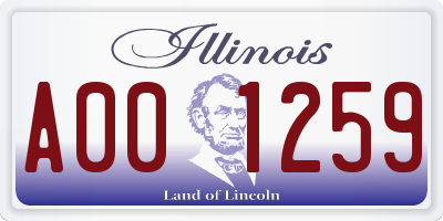 IL license plate A001259