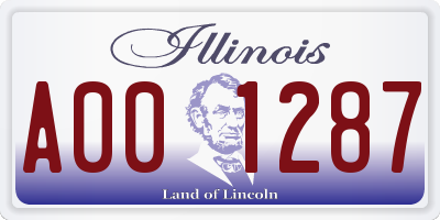 IL license plate A001287
