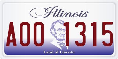 IL license plate A001315