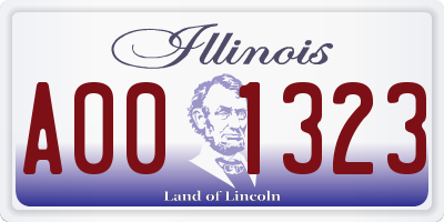 IL license plate A001323