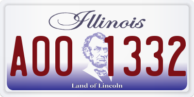 IL license plate A001332