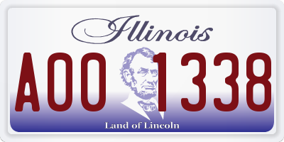 IL license plate A001338