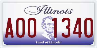 IL license plate A001340