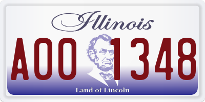 IL license plate A001348