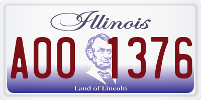 IL license plate A001376