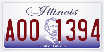 IL license plate A001394