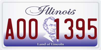 IL license plate A001395