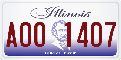 IL license plate A001407