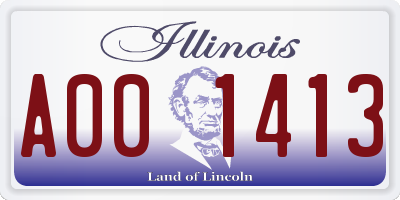 IL license plate A001413