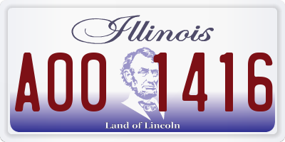 IL license plate A001416