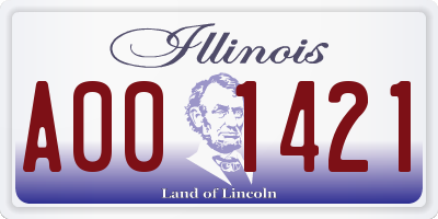 IL license plate A001421