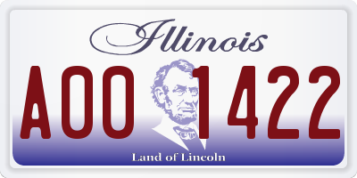 IL license plate A001422