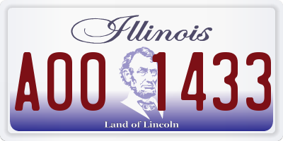 IL license plate A001433