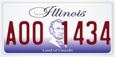 IL license plate A001434