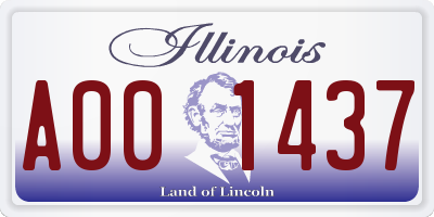IL license plate A001437