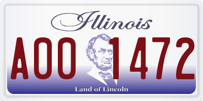 IL license plate A001472