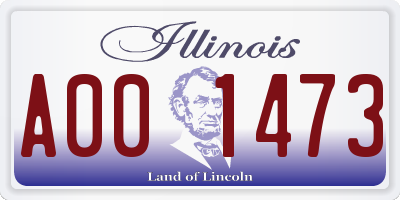 IL license plate A001473