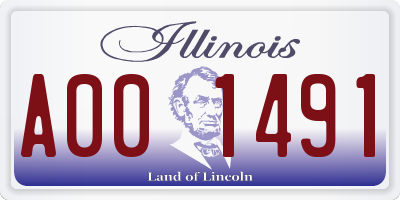 IL license plate A001491
