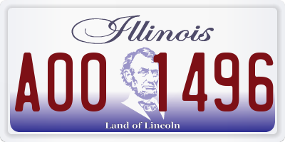 IL license plate A001496