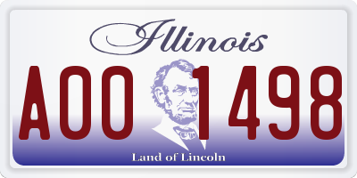 IL license plate A001498