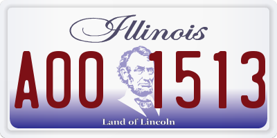 IL license plate A001513