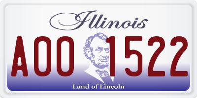 IL license plate A001522
