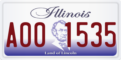 IL license plate A001535