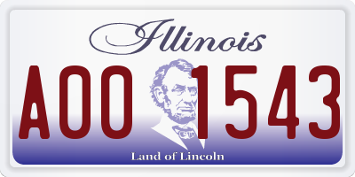 IL license plate A001543