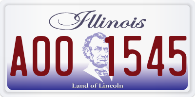 IL license plate A001545