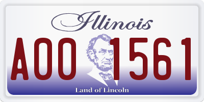 IL license plate A001561