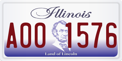 IL license plate A001576