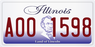 IL license plate A001598