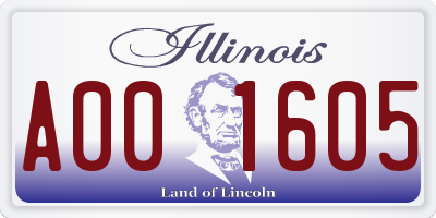 IL license plate A001605
