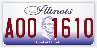 IL license plate A001610