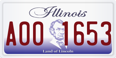 IL license plate A001653