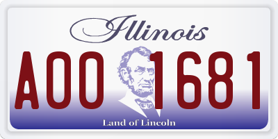 IL license plate A001681